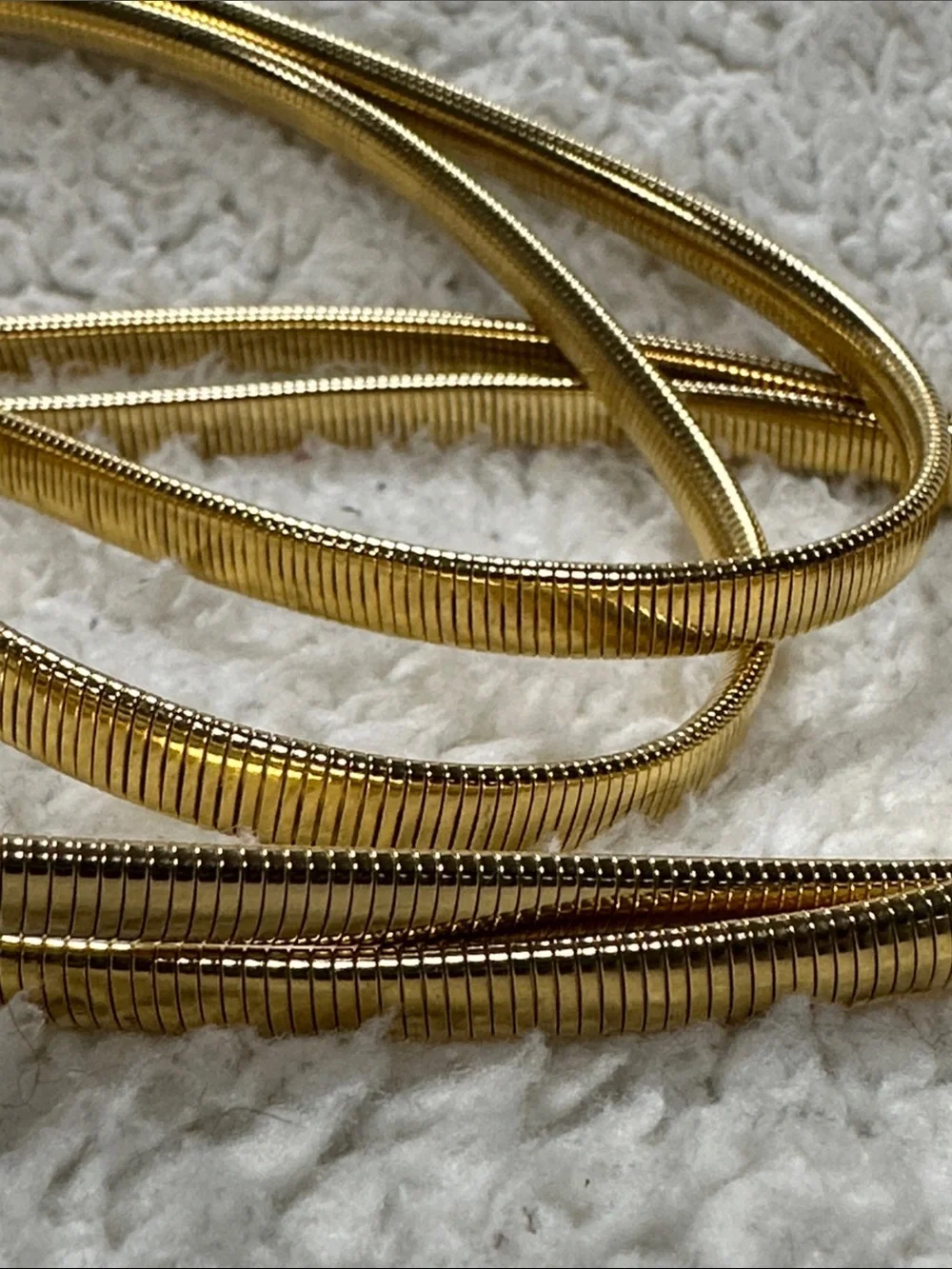 Vintage Stretch Gold-tone Double Snake Chain Belt, Metal Hook & Eye Closure EUC!
